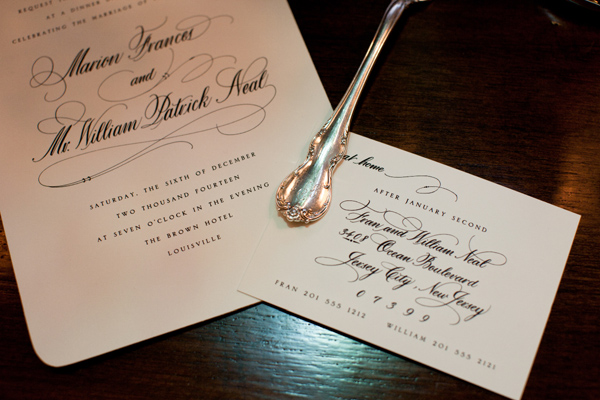 Silver Bevel Calligraphy Wedding Invitation First impressions are everything